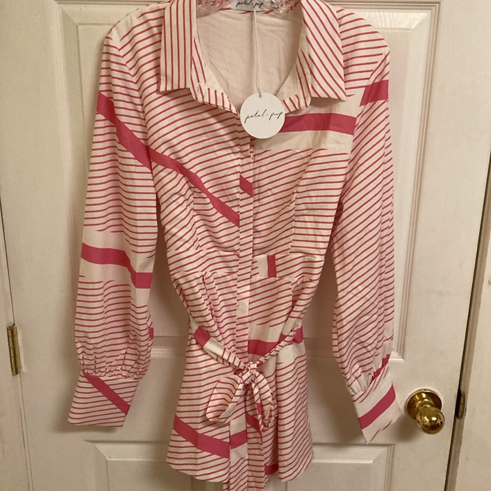 Petal & Pup Pink Striped Jumpsuit